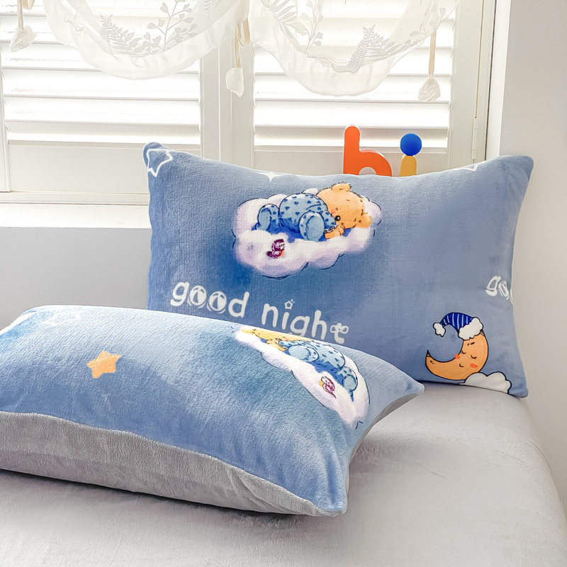 加厚牛奶绒枕套一对装冬季珊瑚绒枕头套单人48cmx74cm单个枕芯套2,床上用品,枕套,淘宝优惠券,粉丝福利购,淘宝优惠卷