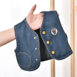 男童女童马夹背心宝宝百搭外穿 儿童牛仔马甲春秋新款 萌娃穿搭