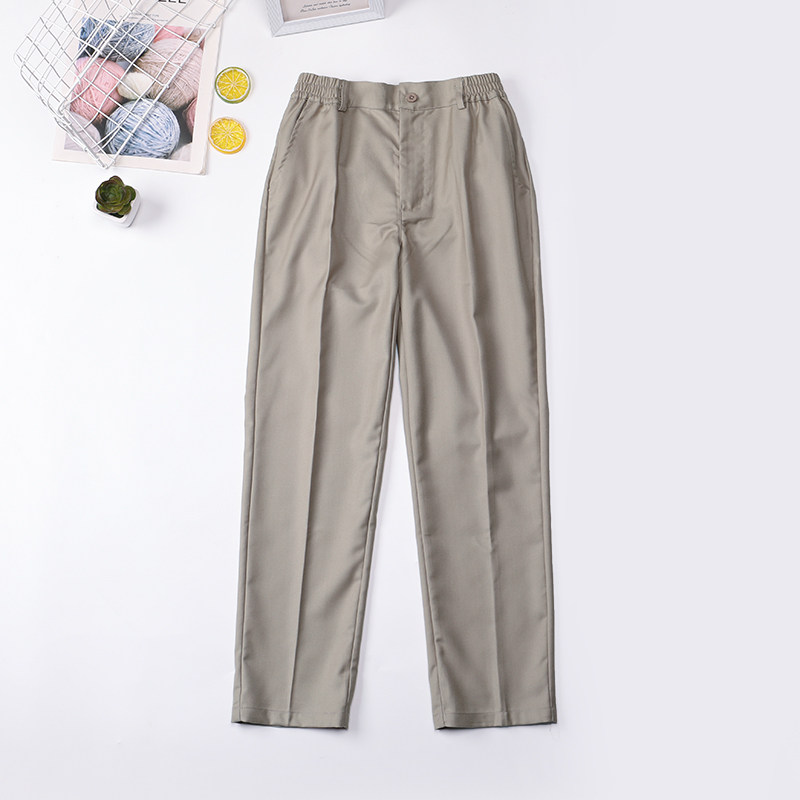 儿童卡其色西装裤免烫男童深灰色礼服裤小学生黑色校裤米色正装裤