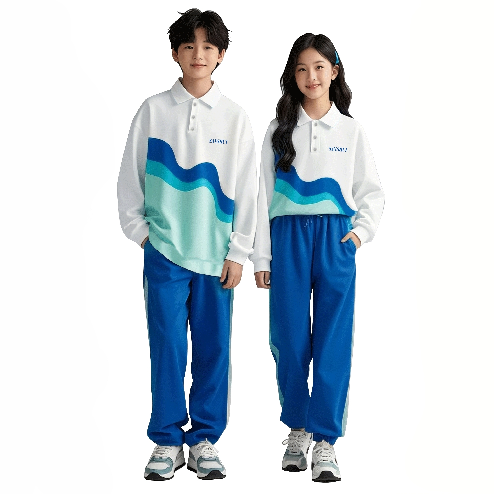 佛山三水区初中生春秋冬季校服25年新款统一三水区男女校服送校徽