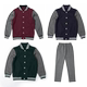 校服套装 小学生春秋儿童枣红深灰色女童运动英伦风男童棒球服外套