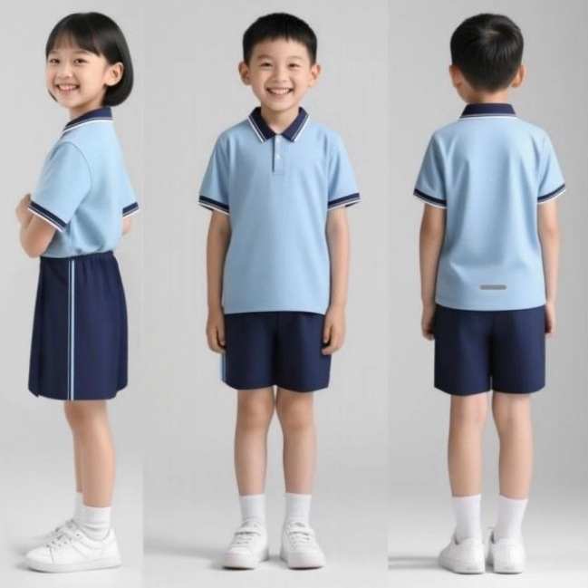 2025新款江西南昌小学生校服夏季校服短袖POLO衫短裤裙子长裤