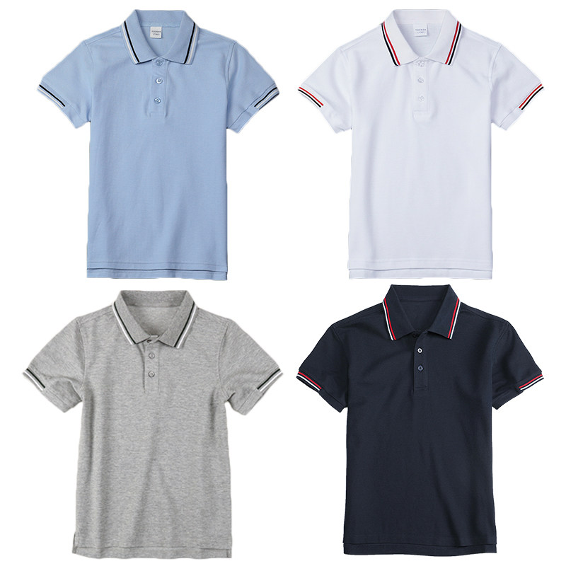 夏季纯棉半袖灰色t恤POLO衫