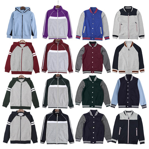 运动套装连帽男童墨绿灰色棒球服