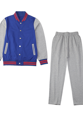 灰色外套男童英伦学院棒球服