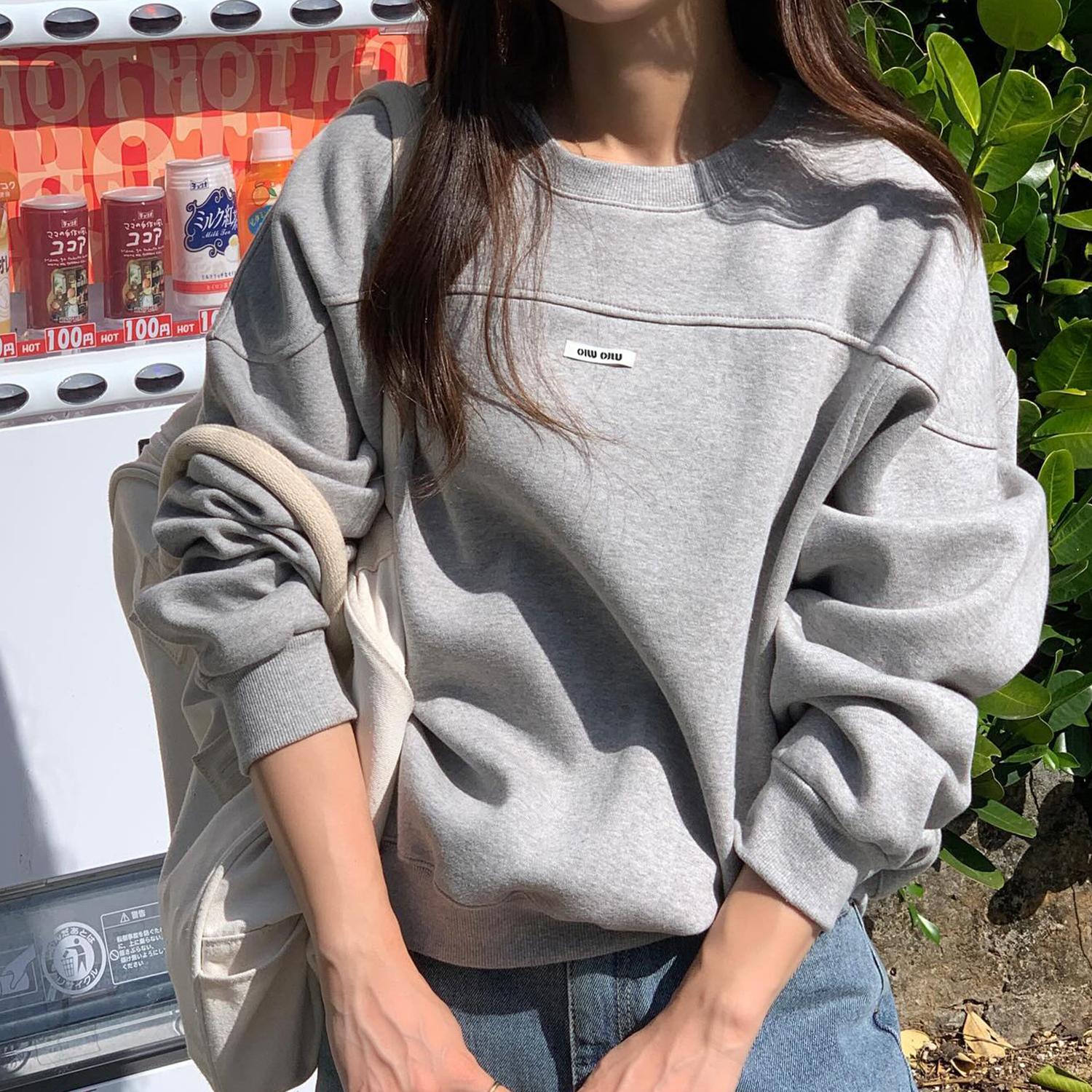 重磅加绒卫衣韩系慵懒风宽松上衣