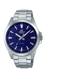 140D 卡西欧EDIFICE男士 石英手表蓝盘钢带轻薄运动商务腕表EFV