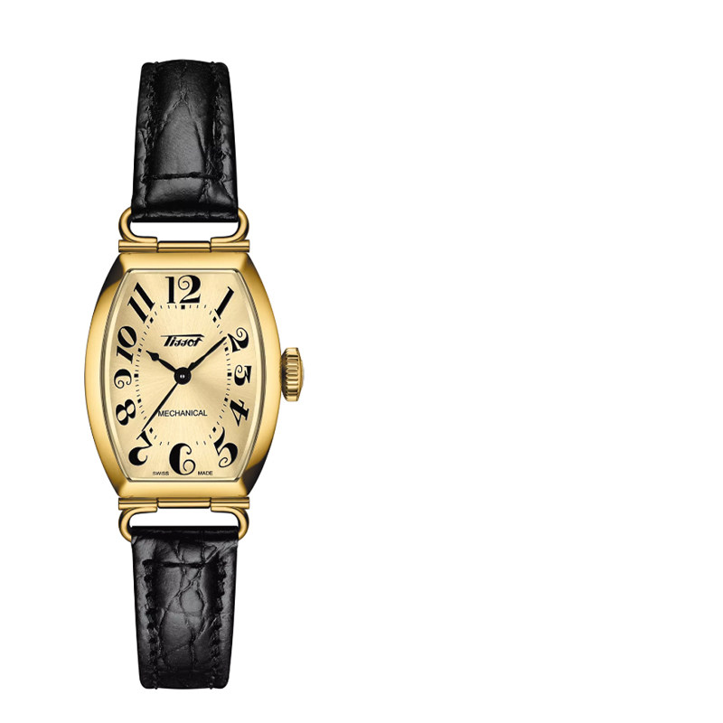 天梭瑞士酒桶皮带石英机械腕表