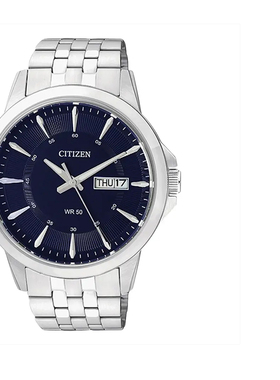 CITIZEN西铁城手表防水石英机芯男表蓝色表盘BF2011-51L男士腕表