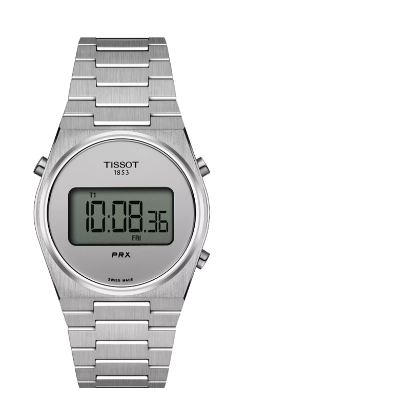 天梭PRX瑞士数显石英防水腕表