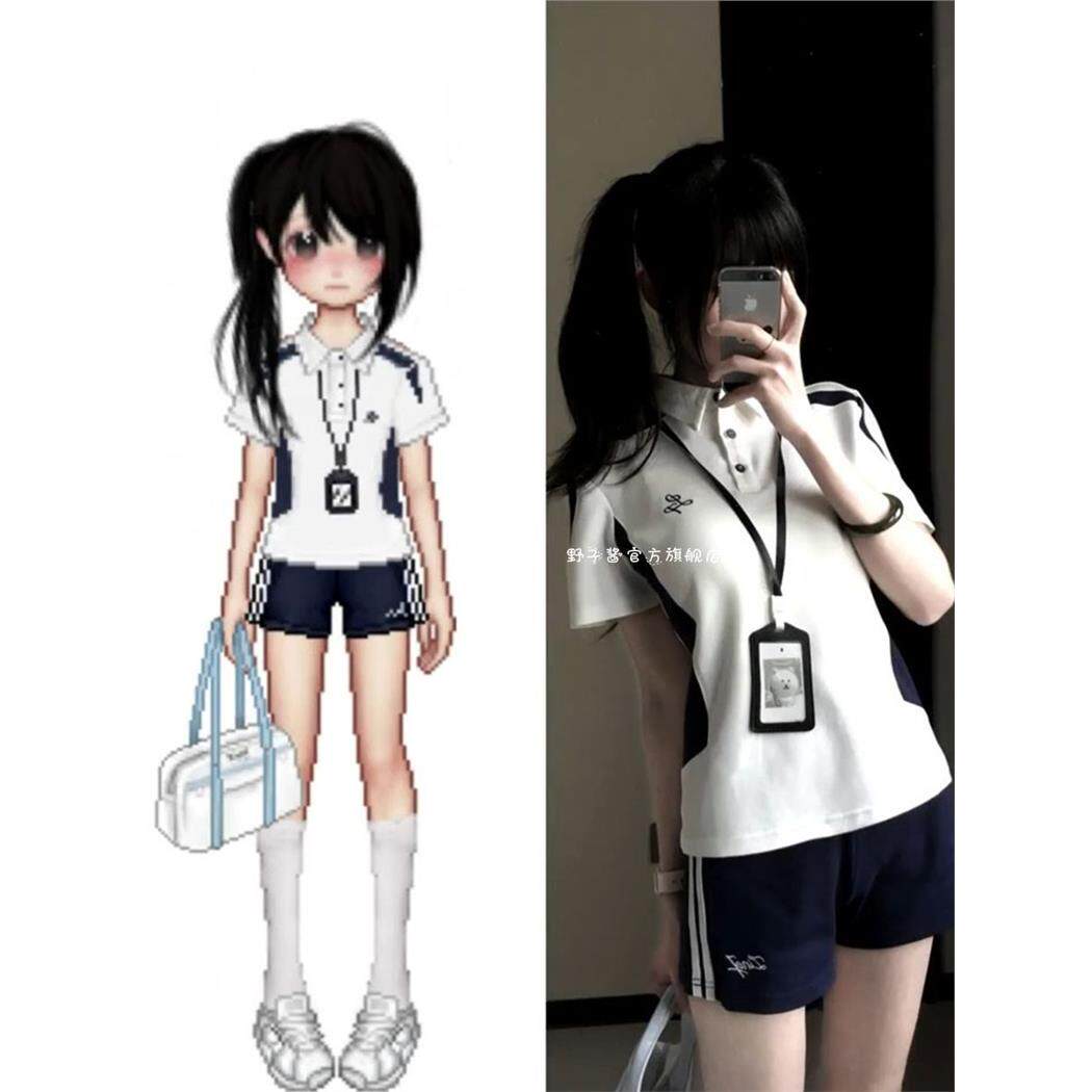 JK制服体操服原创套装夏季新品日系学院风排球运动刺绣Polo衫短裤