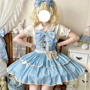 套装 二次元 千木原创古早doll感波点背带Lolita洛丽塔短裙jsk全款