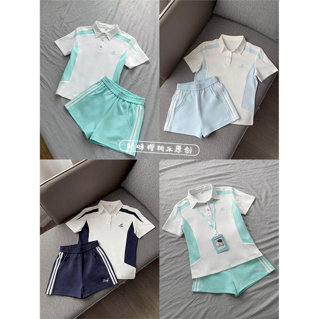 JK制服原创正版新款日系学院运动刺绣Polo衫排球体操服套装女夏季
