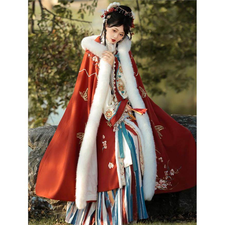 锦宣阁原创【黛玉】冬款明制汉服女百褶裙斗篷加绒加厚刺绣套装,模玩/动漫/周边/娃圈三坑/桌游,lolita洛丽塔/软妹装/洋装,淘宝优惠券,粉丝福利购,淘宝优惠卷