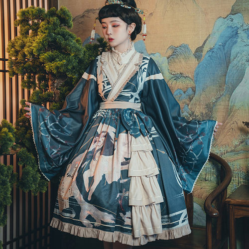 枫藻记原创中华风lolita白泽OP袖