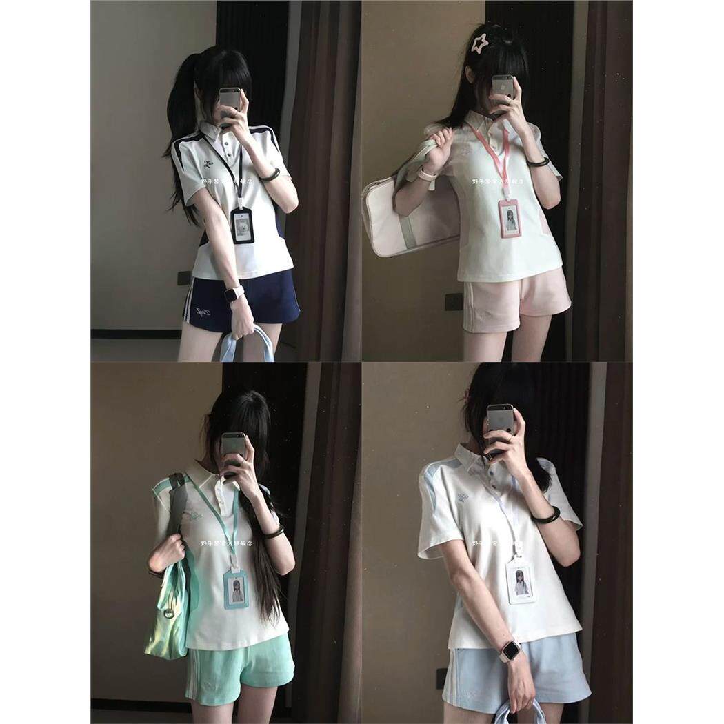 JK制服体操服原创套装夏季新品日系学院风刺绣运动短裤排球服上衣