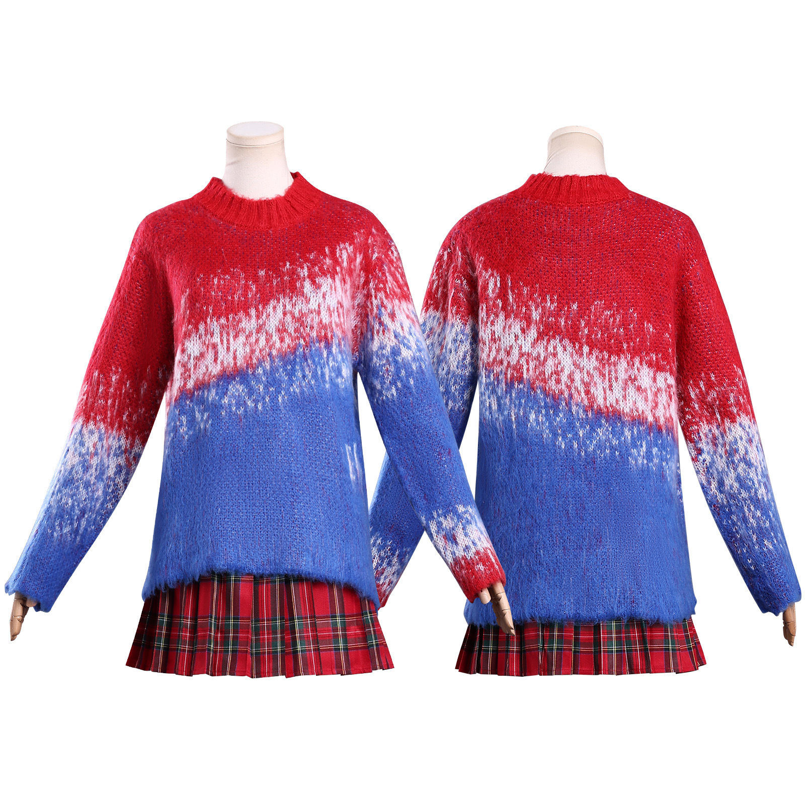 星期三女主渐变毛衣JK裙万圣节套