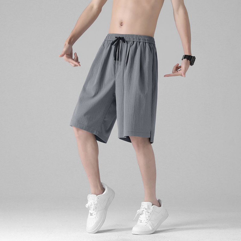 冰丝透气凉感速干短裤男夏天薄款休闲运动篮球裤宽松直筒空调裤子