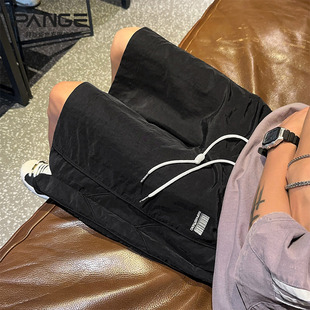 潮牌宽松直筒休闲运动五分裤 薄款 男2025夏季 冰丝凉感透气速干短裤