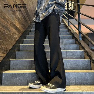子潮流长裤 微喇西裤 垂坠感高级痞帅裤 春秋宽松直筒休闲弯刀裤 男装