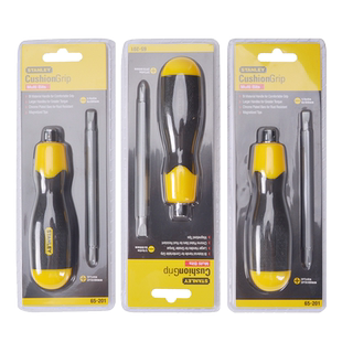 史丹利两用双头螺丝刀工具胶柄多功能一字十字起子批头改锥可换头