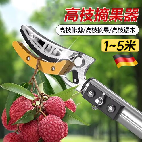 摘水果神器伸缩杆采摘荔枝枇杷杨梅桃杏李高枝剪修剪果树专用剪刀
