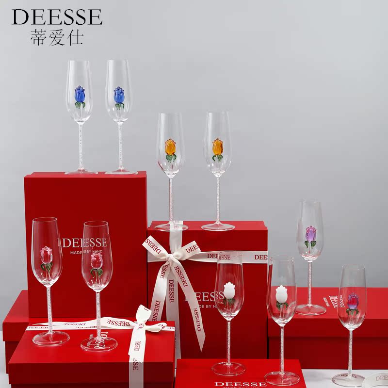 DEESSE玫瑰花红酒杯网红香槟杯