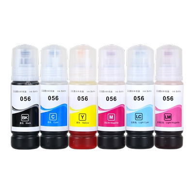 适用EPSON爱普生056墨水L8058打印机墨水L18058彩色黑色6色六色连供墨水墨仓式填充添加墨水非原装墨汁墨水盒
