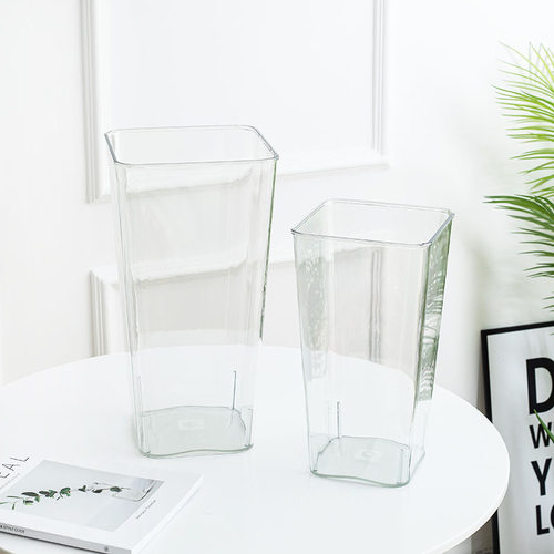 亚克力防摔花瓶摆件客厅插花透明水养富贵竹直筒轻奢高级感醒花桶