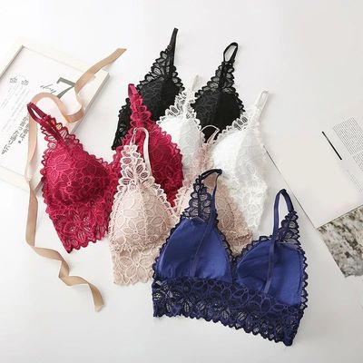Lace Sexy Lingerie Wireless Bra For Women Padded Push Up