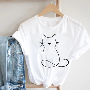 Animal 90s Pet Funny Cat Spring Women Summer Printing