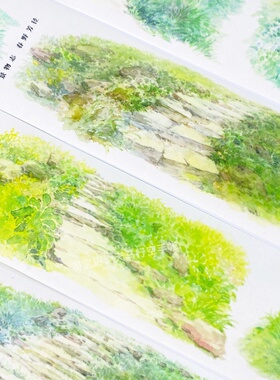 手帐分装胶带a218春野芳径景物志草地场景PET素材账流麻贴纸咕卡