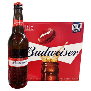 百威啤酒500ml瓶装小麦大瓶装国产老百威特价拉格箱装黄啤