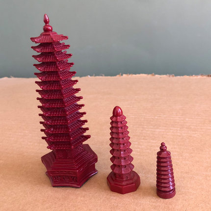 文昌塔13层十三层朱砂文昌笔摆件9层九层书房能量挂件桌面工艺品