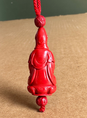 保真帝王红朱砂平平安安观音吊坠男女娃娃随身坐莲花宝瓶菩萨挂件