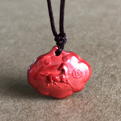 朱砂十二生肖马吊坠女男随身婴儿童小孩如意锁娃娃小款骏马挂件