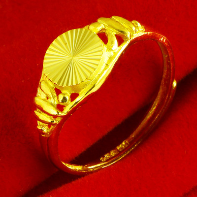黄金戒指9999足金女款花篮戒花头花开富贵送妈妈纯金指环真金