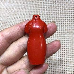 原矿高含量朱砂旗开得胜吊坠 女士礼物旗袍压襟毛衣链项坠民族风