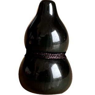 保真黑曜石立体葫芦吊坠男女小美女随身团结美满求福好运富贵挂件