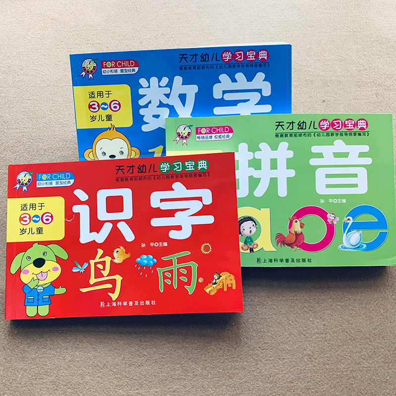 天才幼儿学习宝典 识字数学词语拼音英语题 幼升小教 儿童幼小衔接整合 学前班小学入学准备学前教育 幼儿园大班入学练习题