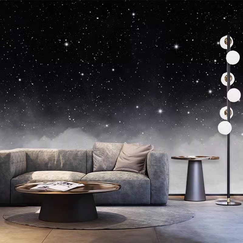 星空壁纸宇宙夜空酒吧黑色墙布背景星光男生卧室天花板星空顶墙纸