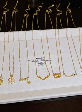 时尚轻奢钛钢项链女百搭感小众吊坠甜美气质锁骨链不掉色配饰