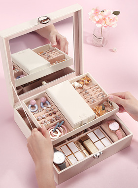 Cosmetics box wooden jewelry boxes creative gift jewellery