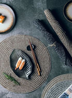 18CM round coasters 36CM hand-woven placemats