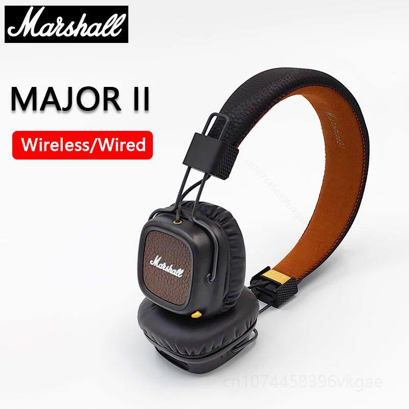 Marshall MAJOR II 无线有线耳机 深黑色Brown配色 高音质监听耳