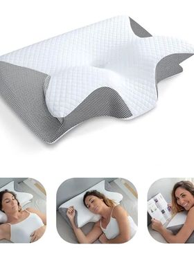 1pc Memory Foam Cervical Pillow, 2 in 1 Ergonomic Contour Or