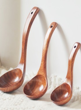 Wooden Soup Ladle - Large Ramen Serving Spoon