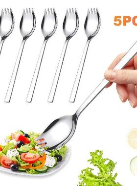 5Pcs Spork Stainless Steel Spoon Fork Cutlery Long Handle