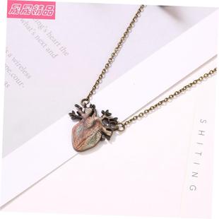 Simple Retro Tree Root Elk Necklace Girls Clavicle Chain颈链