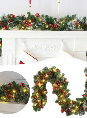 Christmas Garlands With Pinecones Red Berries Artificial Chr